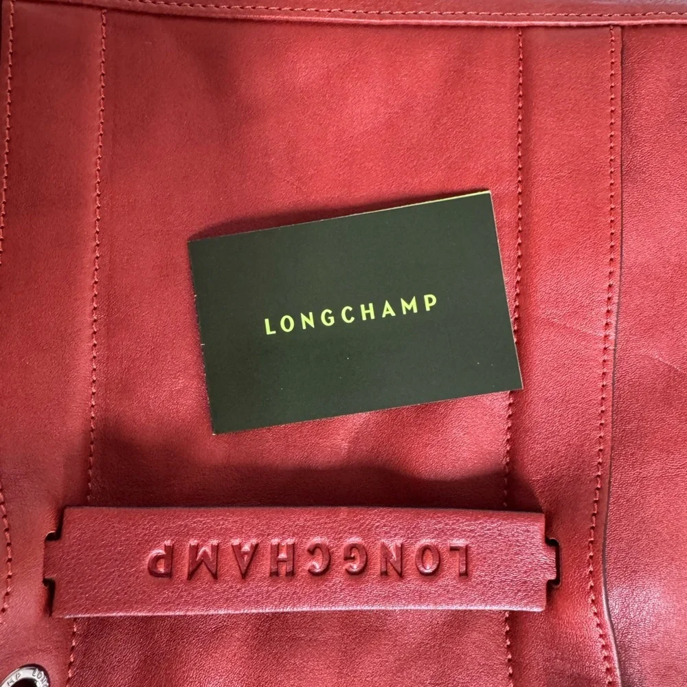 Longchamp Rust 3D Leather Tote Crossbody Bag